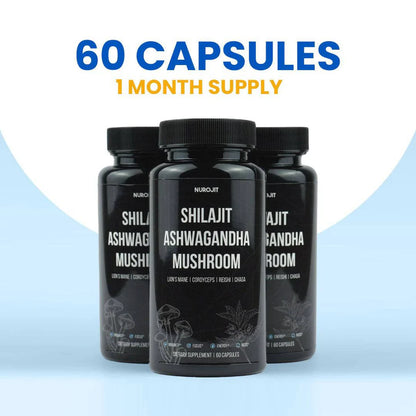 6 in 1 Shilajit Ashwagandha Mushroom Capsules